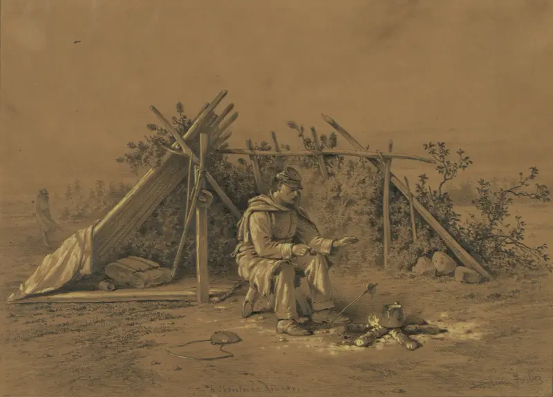 En juldagsmiddag. En scen vid den yttre posteringen av Edwin Forbes