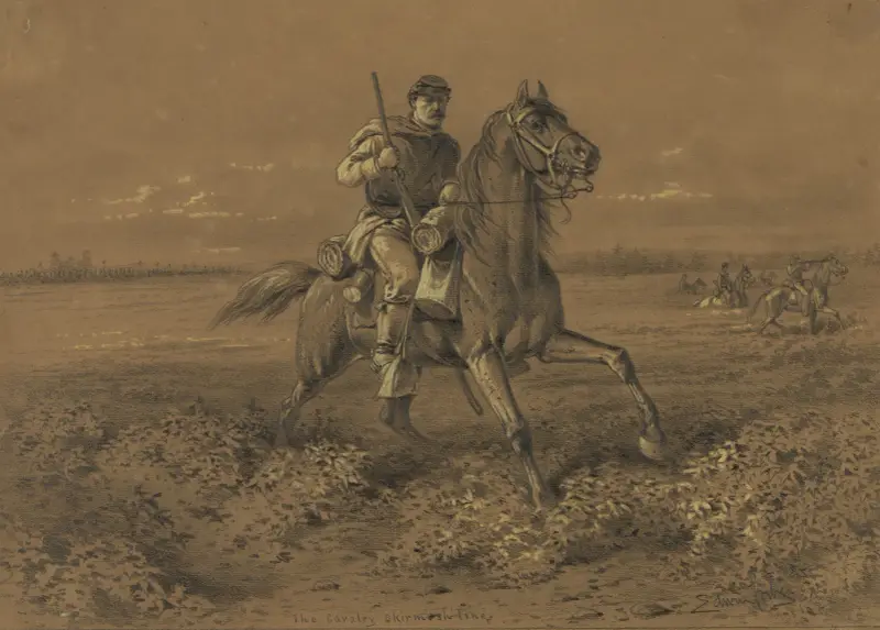 An advance of the cavalry skirmish line av Edwin Forbes