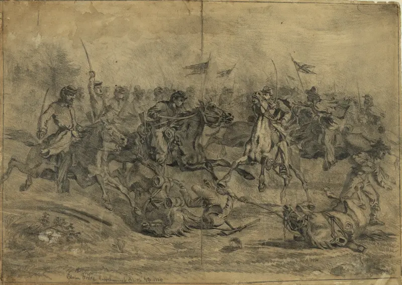 Cavalry charge near Brandy Station, Va. av Edwin Forbes