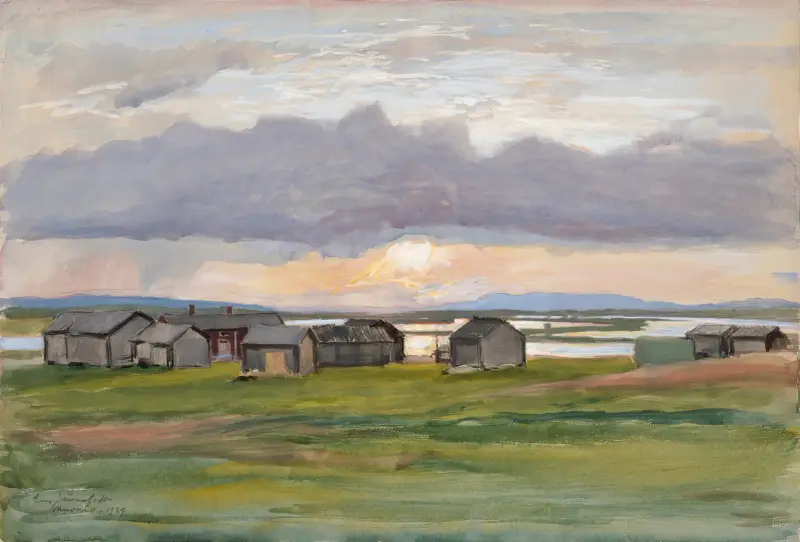 Gebäude am Ufer (Muonio) von Eero Järnefelt