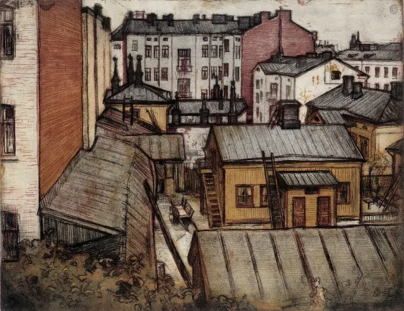 Utsikt från konstnärens hem på Bernhardsgatan av Eero Järnefelt
