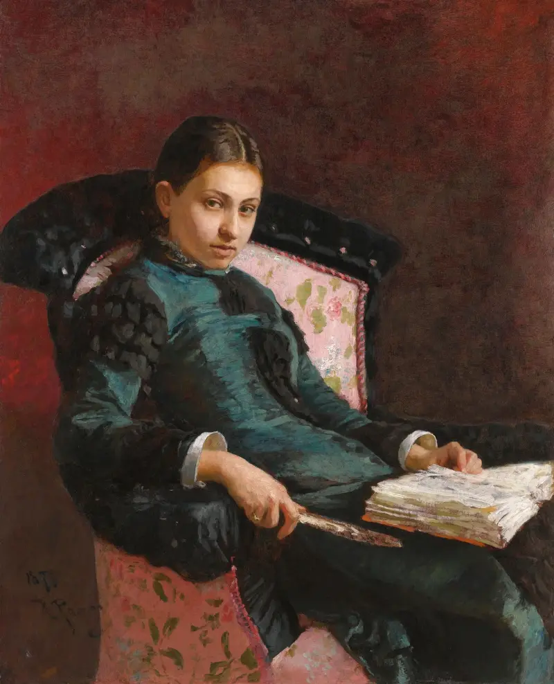 Porträtt av konstnärens hustru, Vera Repin av Ilya Efimovich Repin