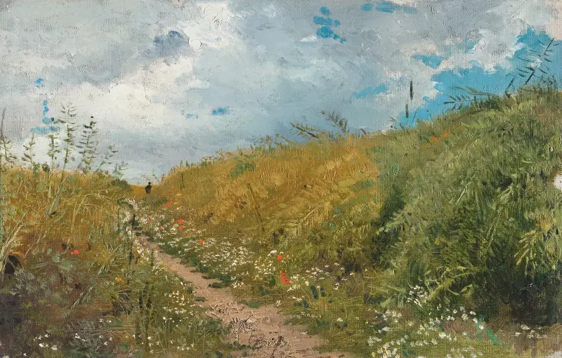 Road Through A Dell av Ilya Efimovich Repin
