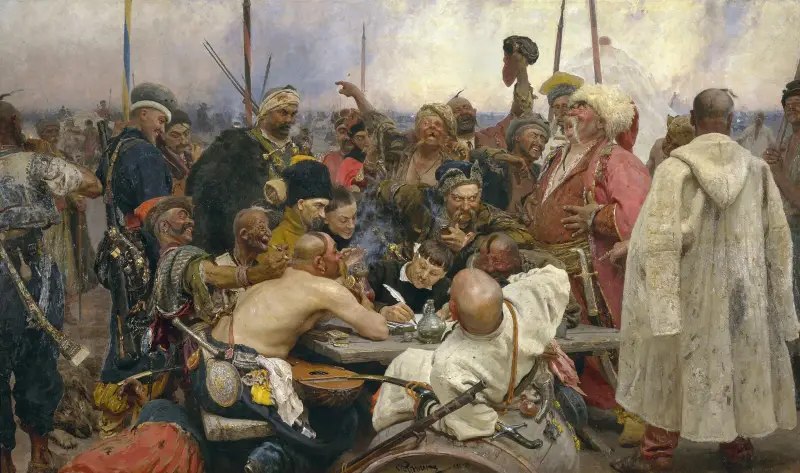 Die Saporoscher Kosaken schreiben dem türkischen Sultan einen Brief von Ilya Efimovich Repin
