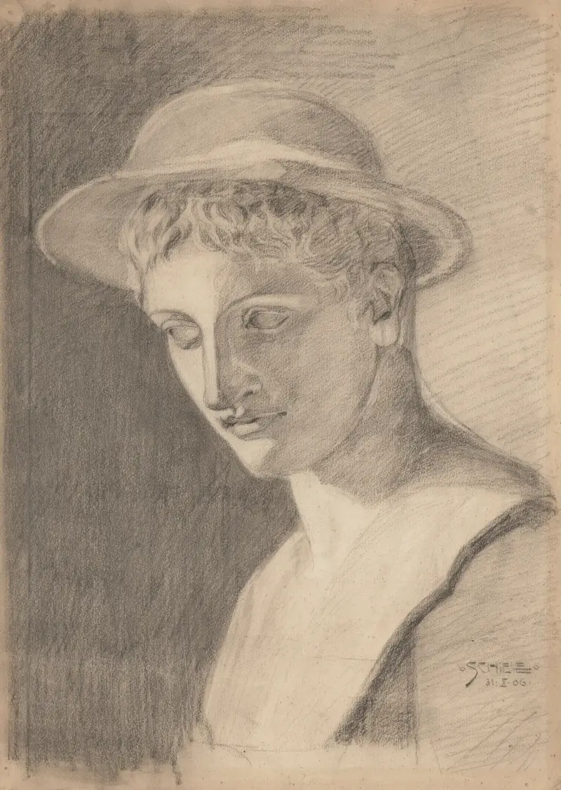 Akademische Porträtbüste von Egon Schiele