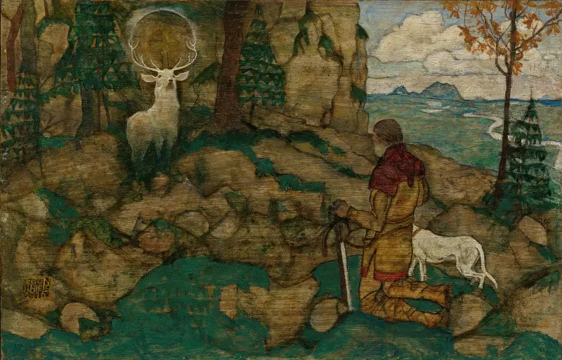 Die Vision Des Heiligen Hubertus (The Vision Of St. Hubert) av Egon Schiele