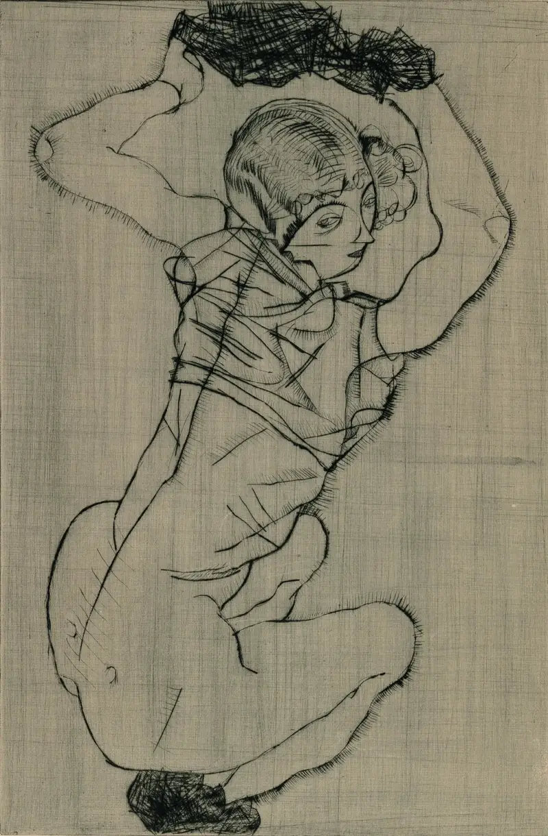 Kauernde av Egon Schiele