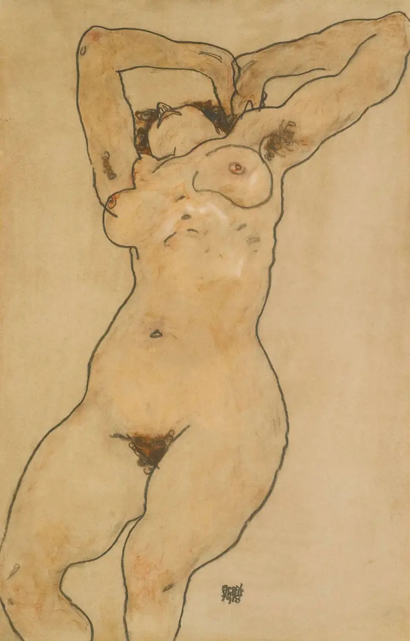 Liegende (Reclining Nude) av Egon Schiele