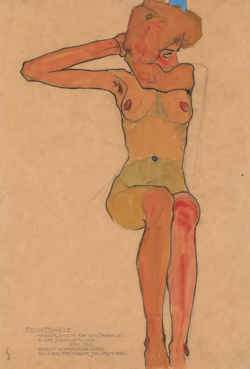 Mädchenakt (Gertrude) – Nr. 1 von Egon Schiele