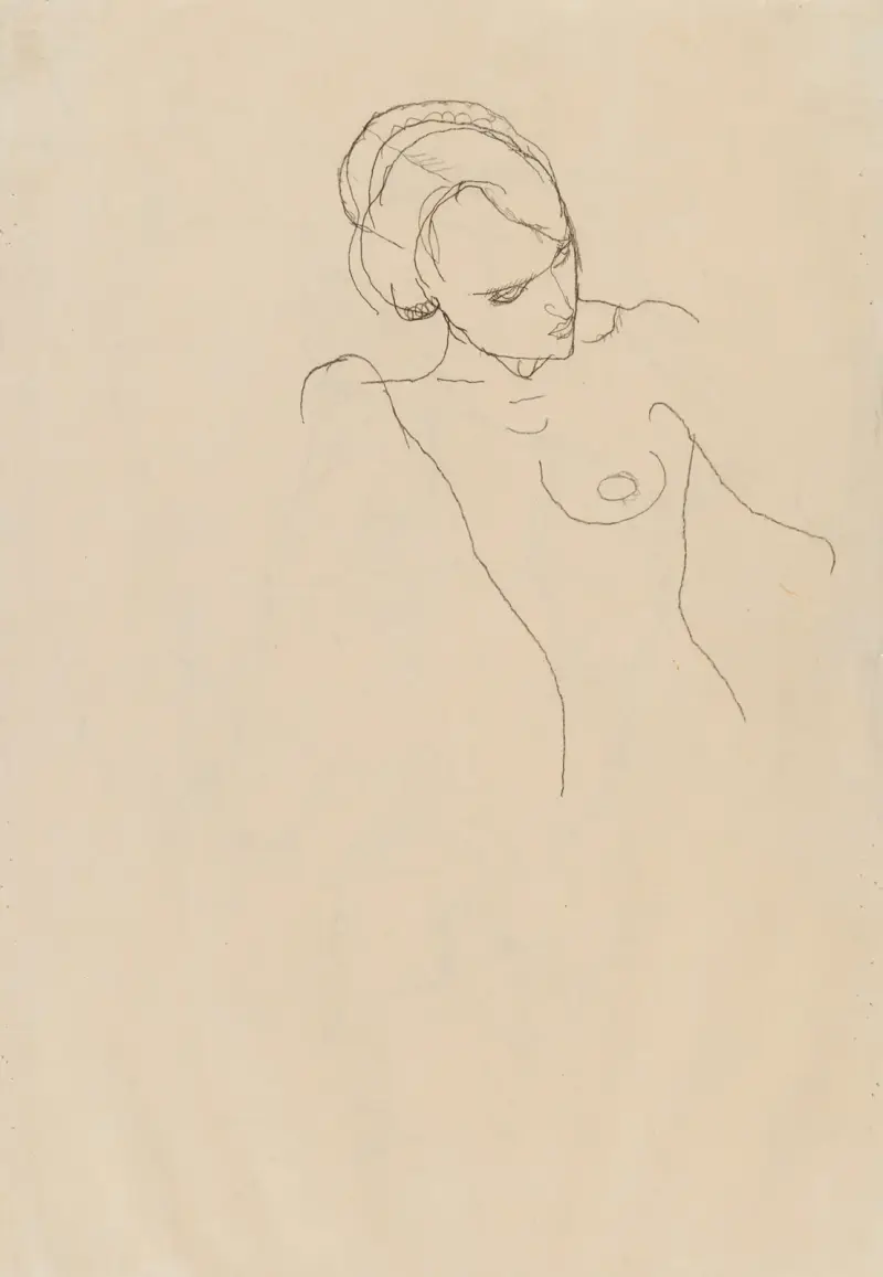 Mädchenakt (Nude Girl), 1913 av Egon Schiele