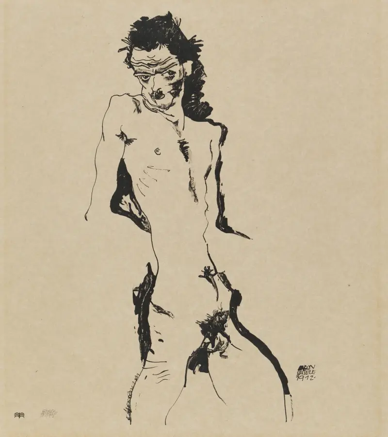 Akt mężczyzny (Autoportret), Egon Schiele