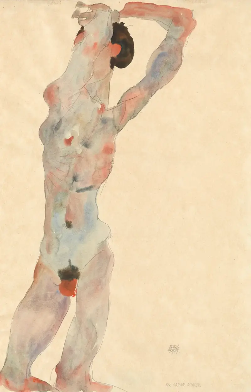 Männlicher Akt, 1912 – nr 1 av Egon Schiele