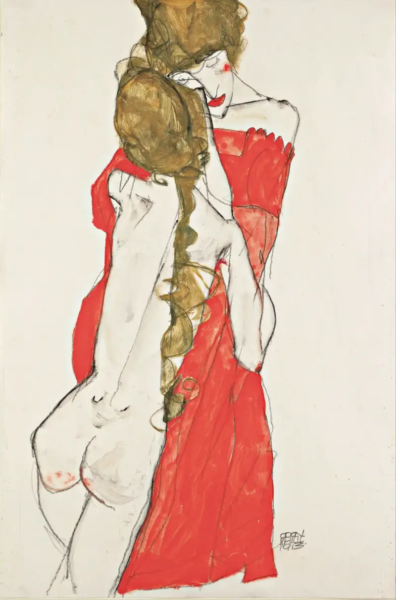 Mother and Daughter av Egon Schiele