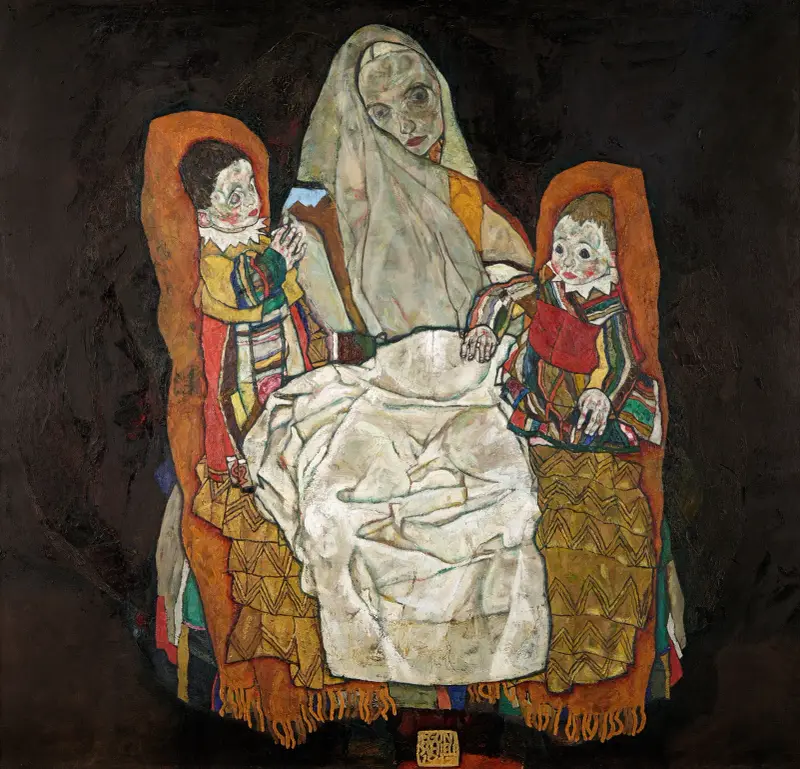 Mutter mit zwei Kindern III av Egon Schiele