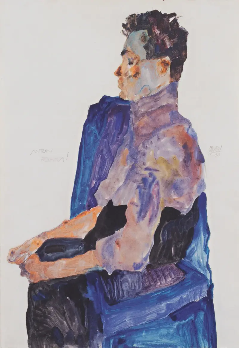 Porträtt av Anton Peschka av Egon Schiele