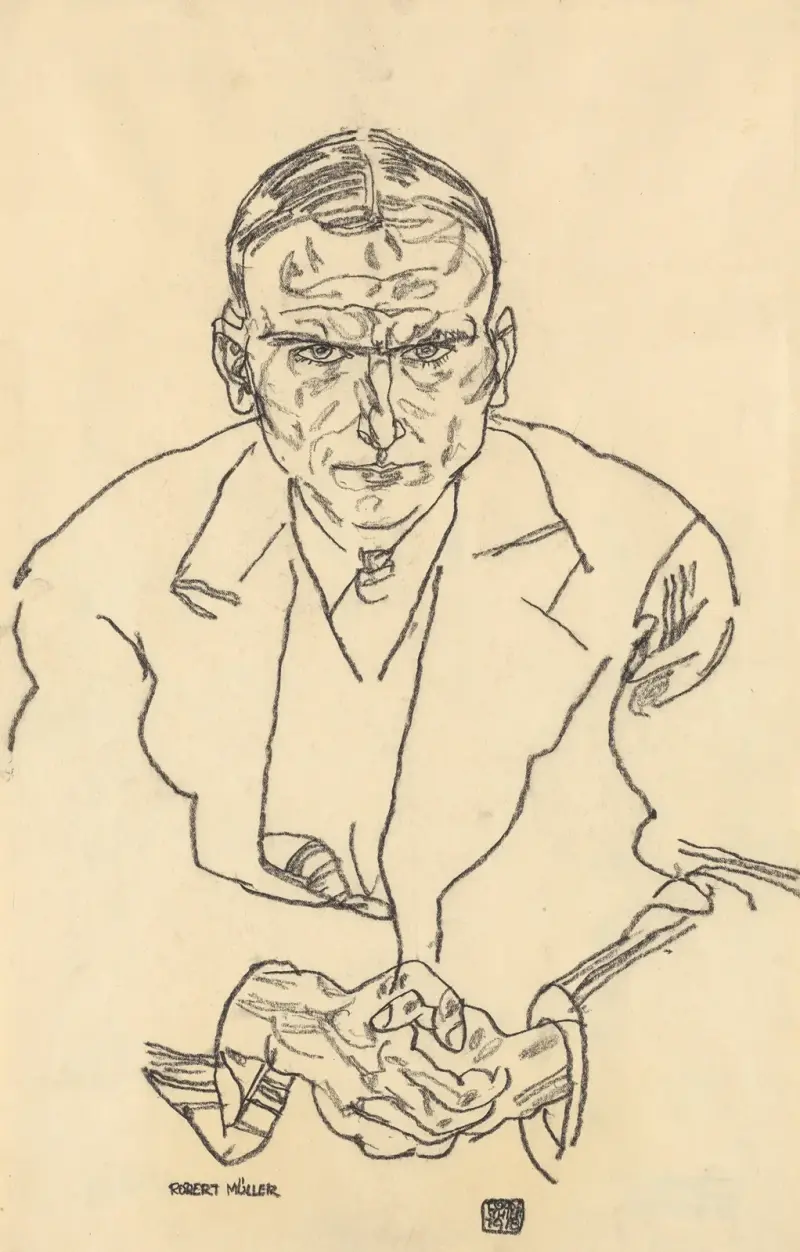 Porträt des Schriftstellers Robert Müller av Egon Schiele