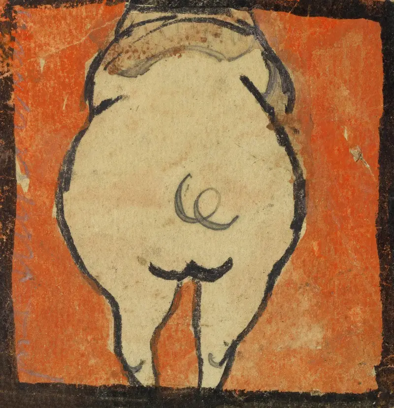 Schwein von hinten av Egon Schiele