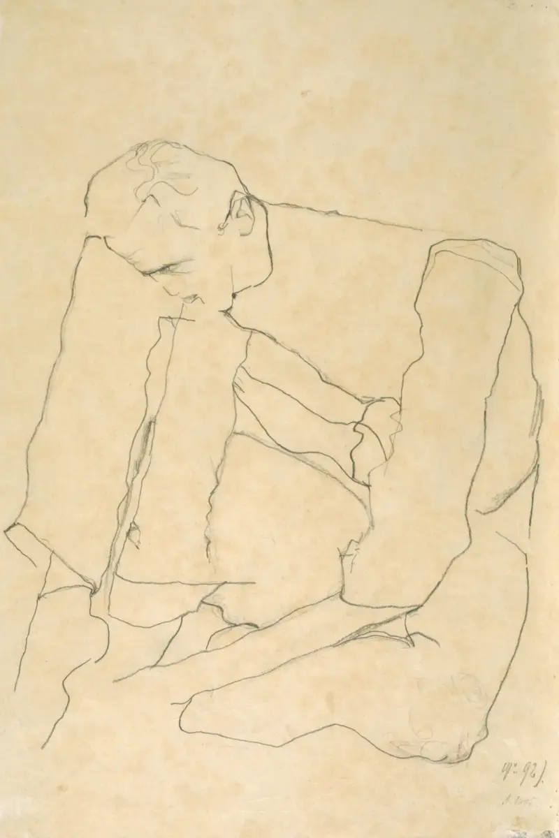 Seated Man av Egon Schiele