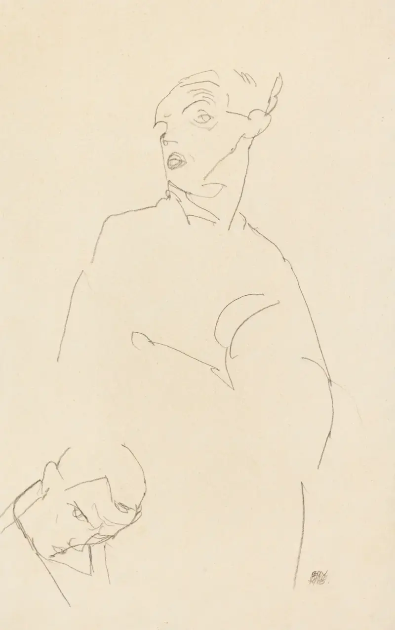 Selbstporträt, 1913 av Egon Schiele