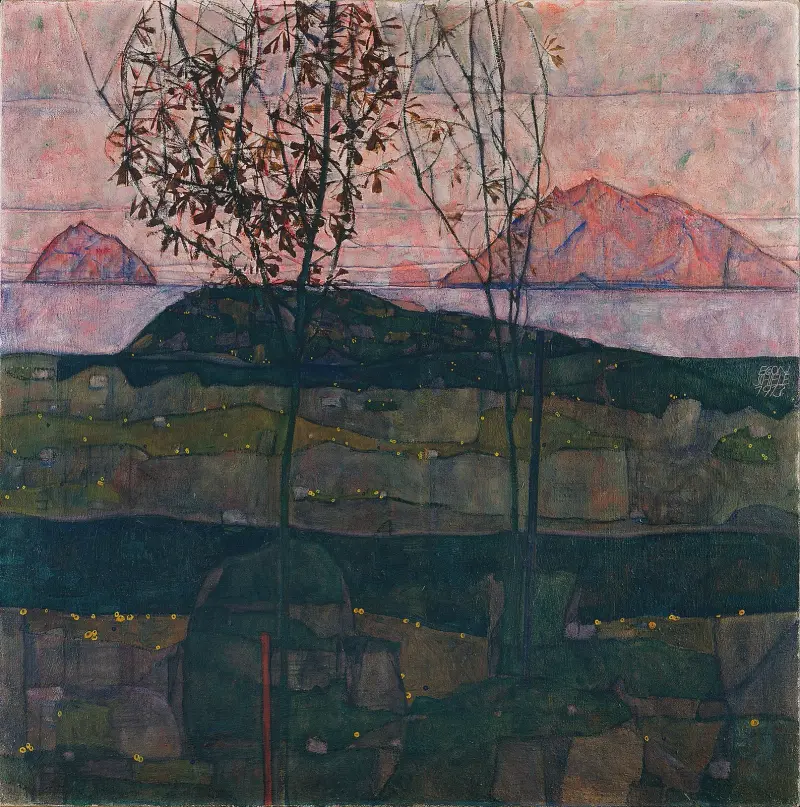 Setting Sun av Egon Schiele