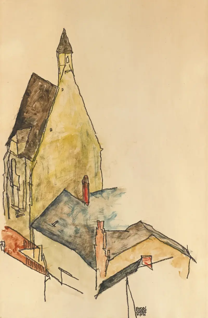 Spitalskirche, Mödling (Church Hospital, Mödling) av Egon Schiele