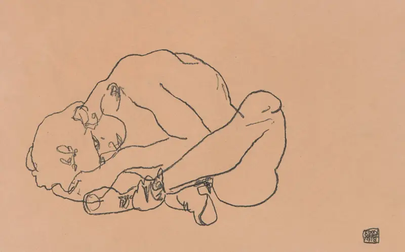 Squatting Woman, 1918 av Egon Schiele
