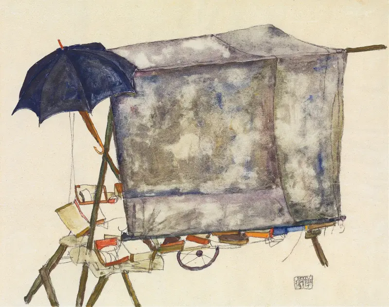 Street Cart av Egon Schiele