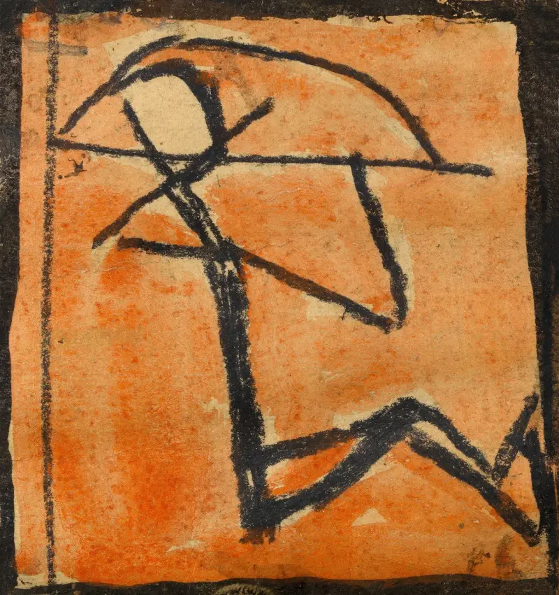 Strichmännchen mit Bogen von Egon Schiele