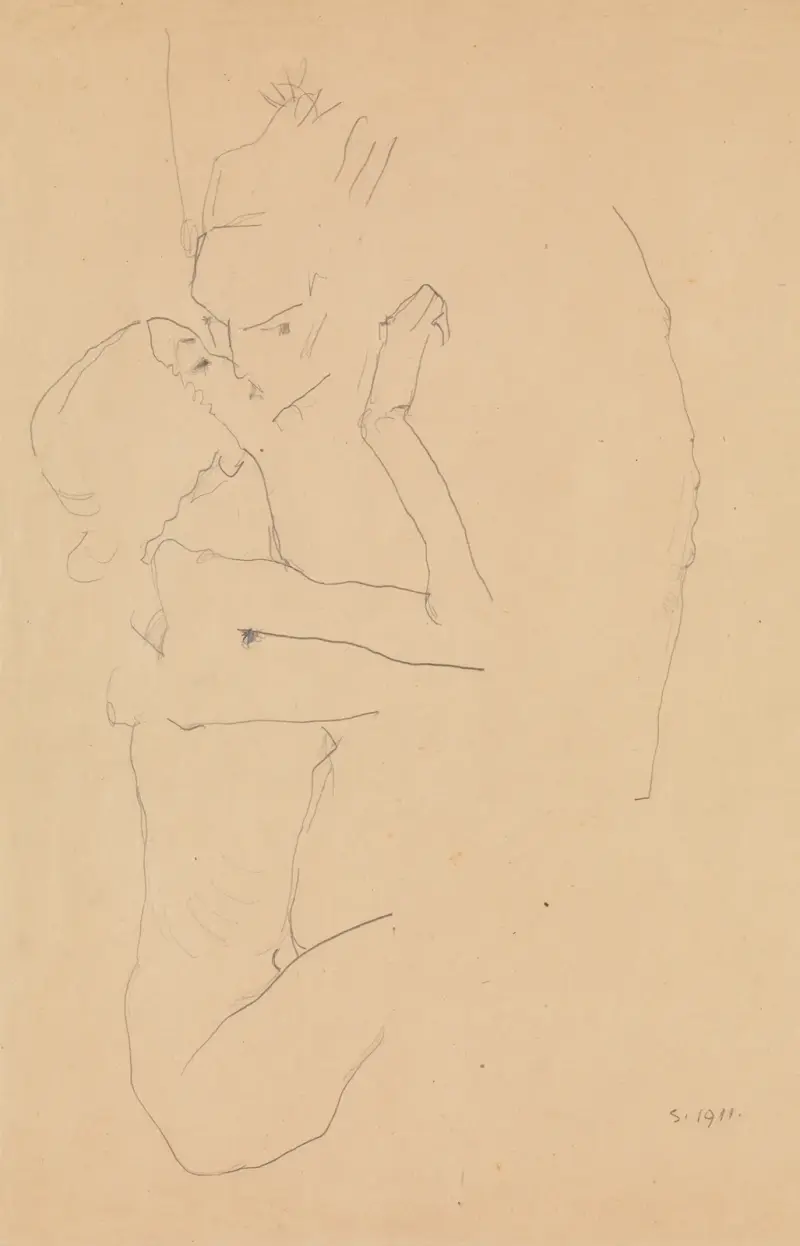 Kyssen av Egon Schiele