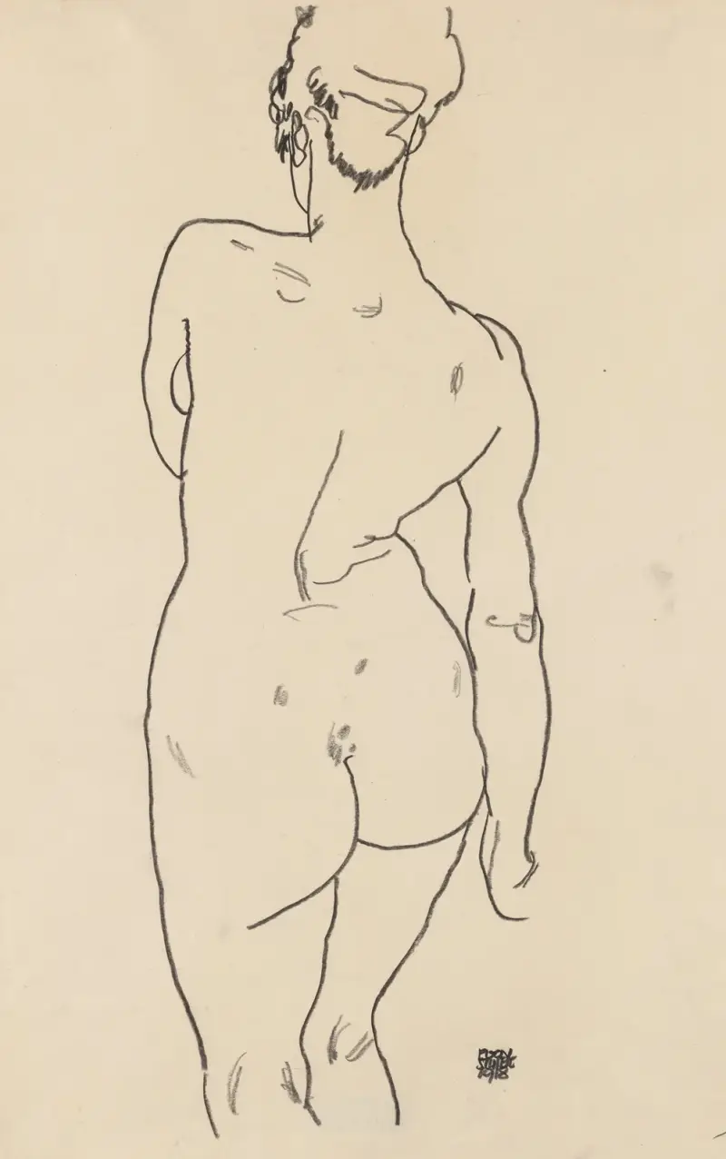 Akt kobiecych pleców, Egon Schiele