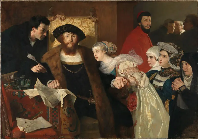 Kristian II undertecknar dödsdomen över Torben Oxe av Eilif Peterssen