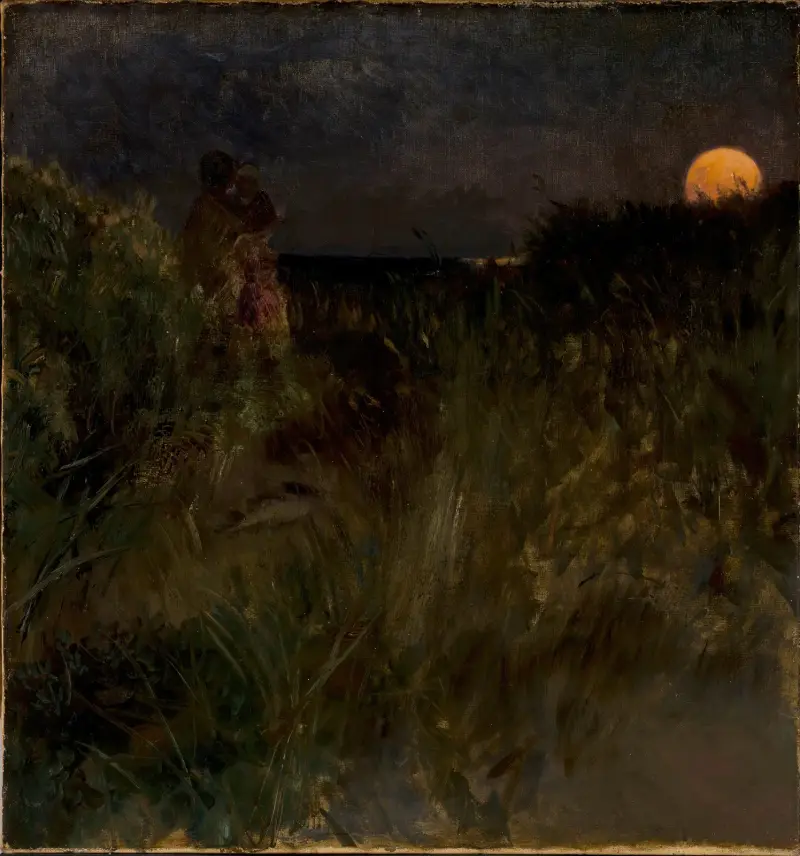 Månuppgång över dynerna av Eilif Peterssen