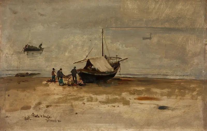 Stranden vid Porto d'Anzio av Eilif Peterssen