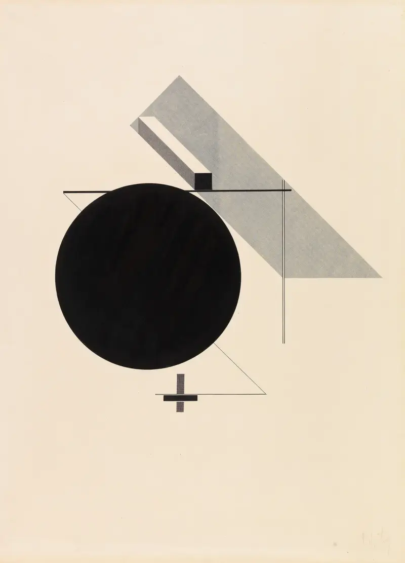 Proun IV – Blad 4 ur I. Kestnermappen, Proun av El Lissitzky