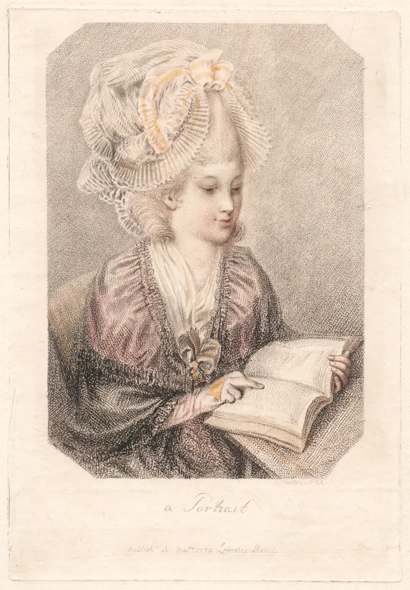 Ein Porträt (junge Frau, ein Buch lesend) von Elias Martin