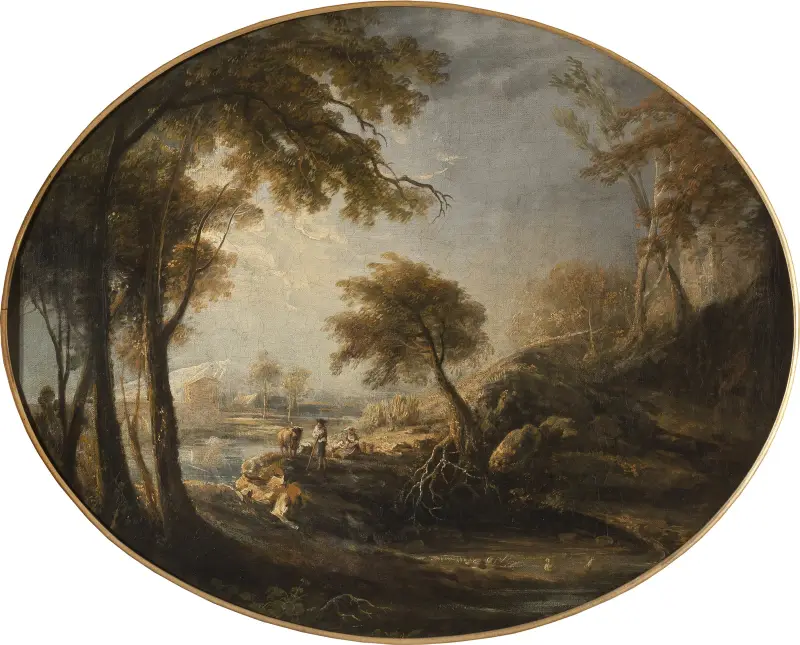 Landskap med lantbor och boskap av Elias Martin