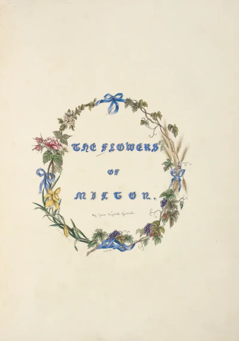 Miltons blommor – titelsida av Jane Elizabeth Giraud