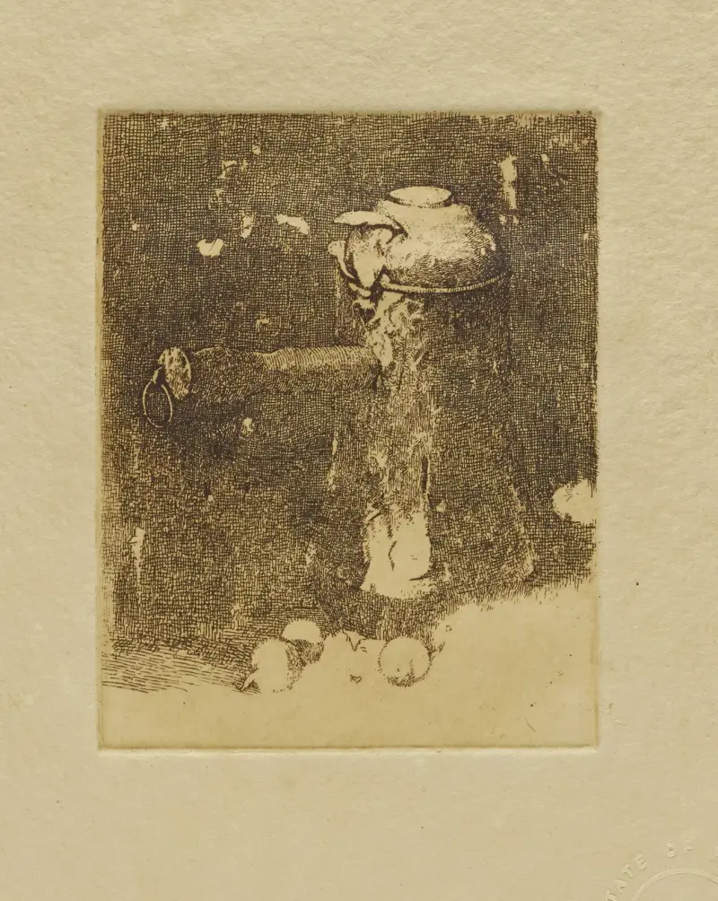 Stilleben med koppar och lök av Emil Carlsen