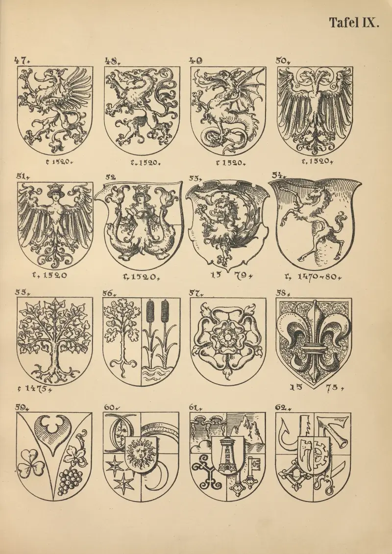 Heraldischer Handbuch für Freunde der Wappenkunst, plansza 9, Emil Doepler