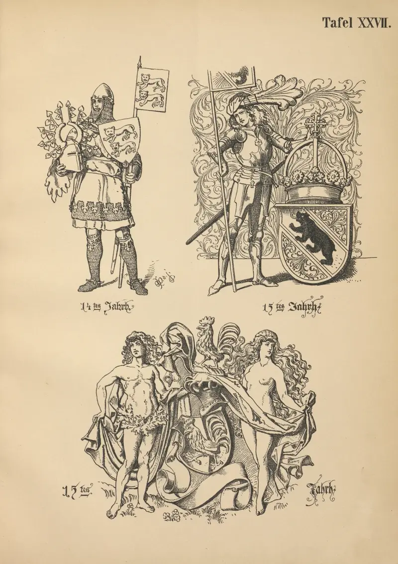 Heraldischer Handbuch für Freunde der Wappenkunst, Tafel 26 von Emil Doepler