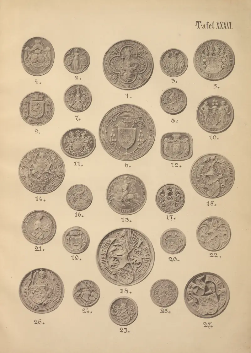 Heraldisches Handbuch für Freunde der Wappenkunst, Tafel 36 von Emil Doepler