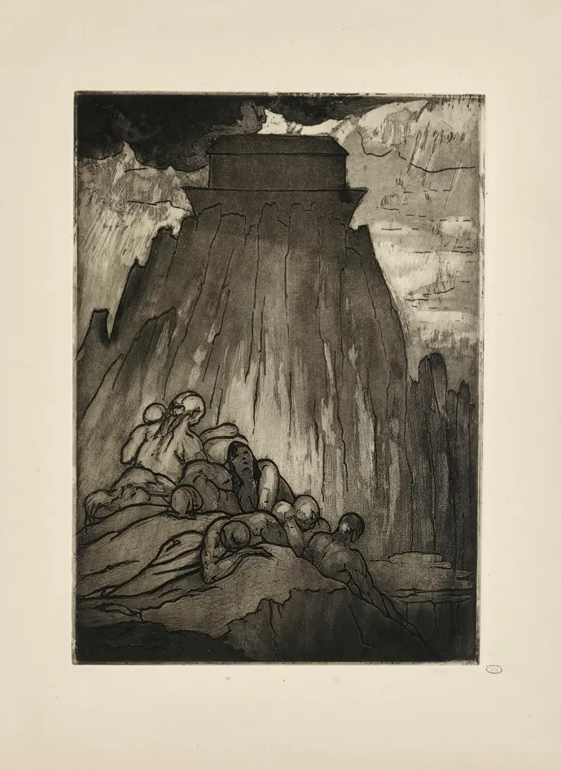 Nr 10 – Och de vidunderliga vågorna, som avtog gradvis, steg ned från höjden av omätliga berg av Emile Bernard