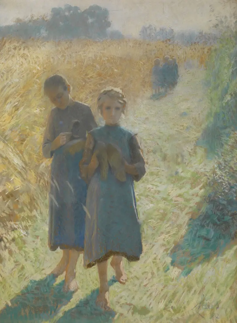 Flickor på fältet av Emile Claus