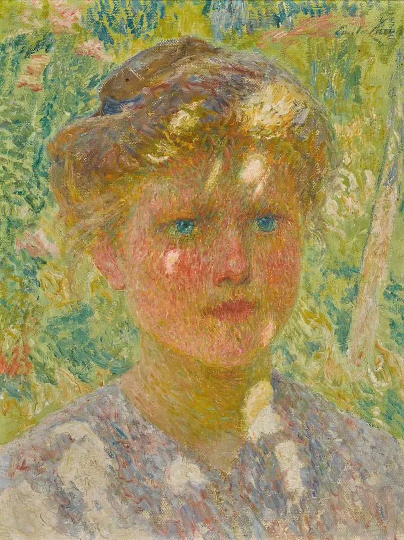 Flicka med blont hår av Emile Claus