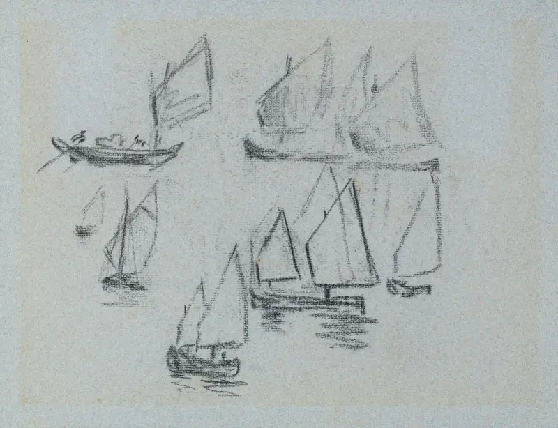 Studie von Segelbooten von Emile Claus