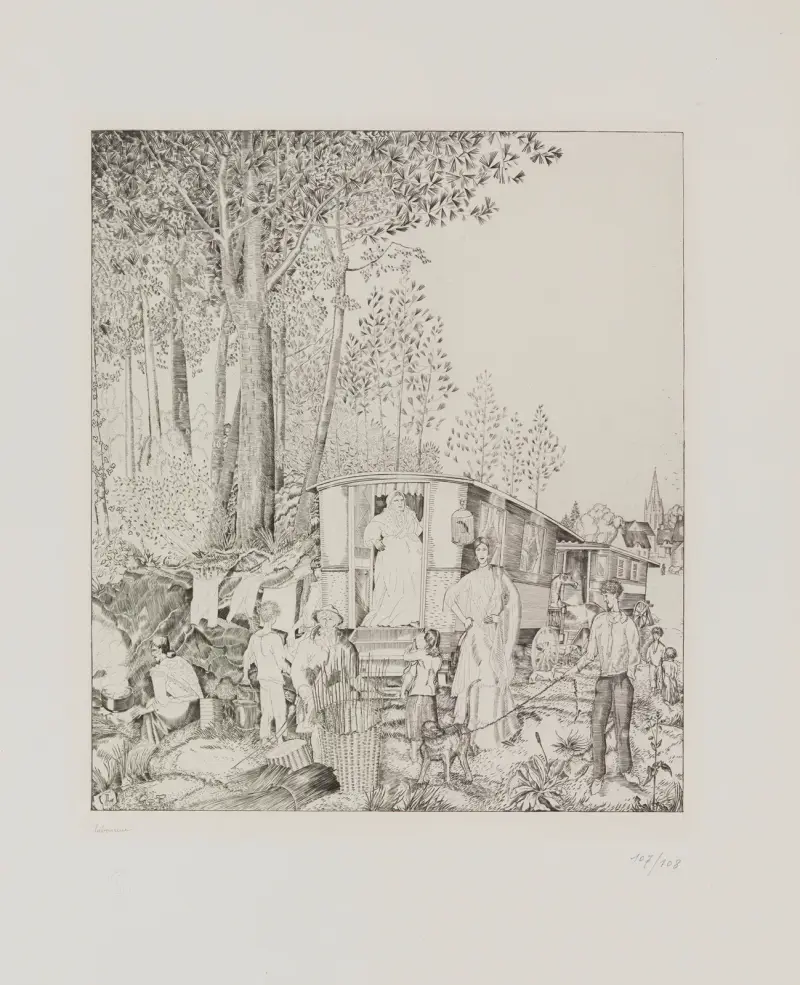 Der Rastplatz der Zigeuner von Jean-Émile Laboureur