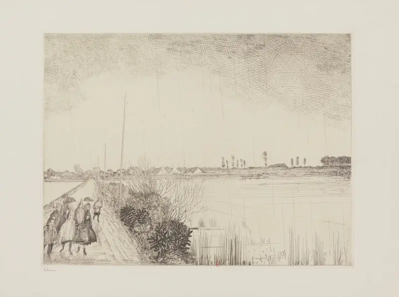 Barn på vägen av Jean-Émile Laboureur