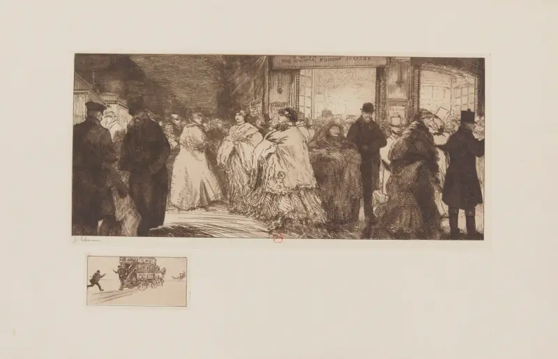 Utgång från teatern i London av Jean-Émile Laboureur