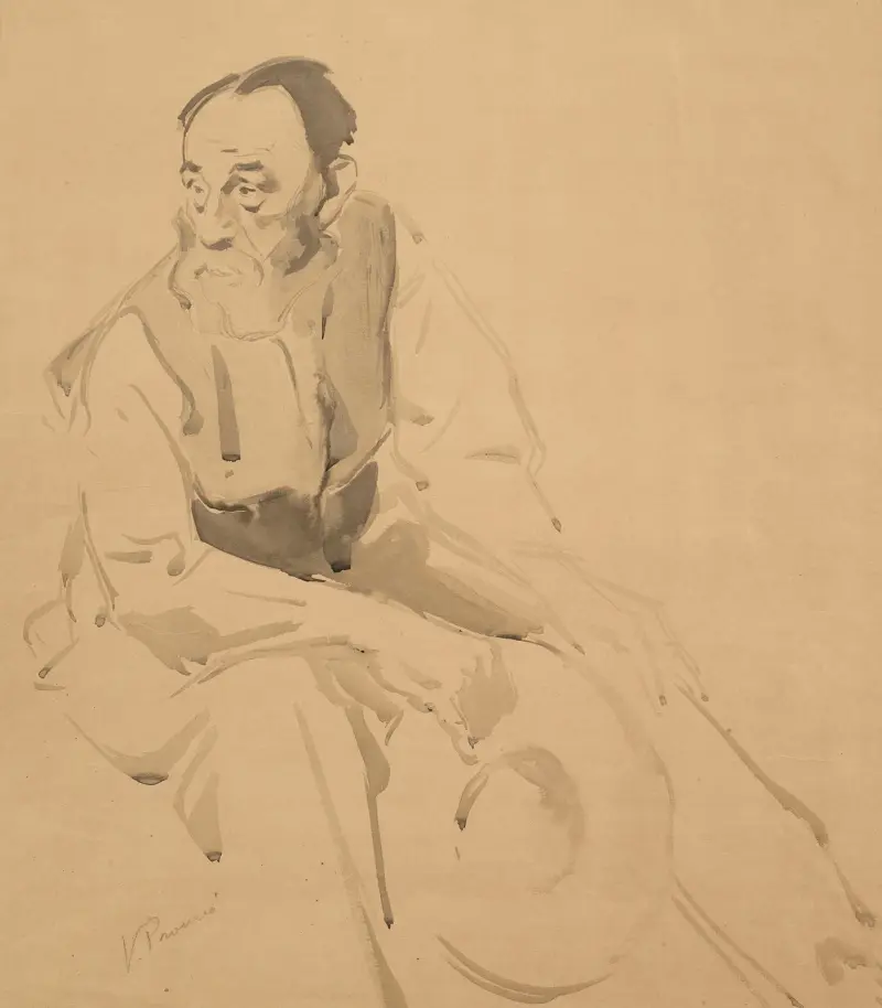 Sitzender alter Mann von Victor Émile Prouvé