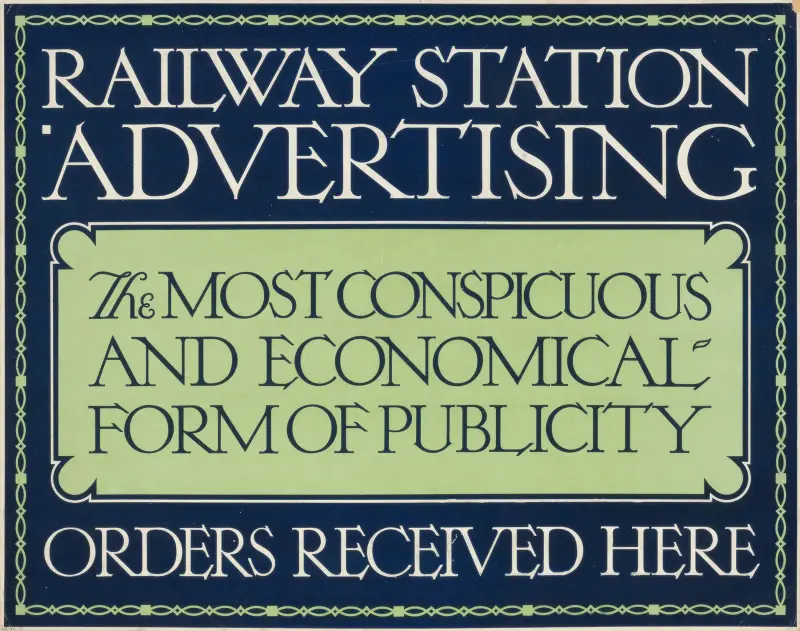 Järnvägsstationens reklam. Det mest iögonfallande och ekonomiska sättet att annonsera av Eric Gill